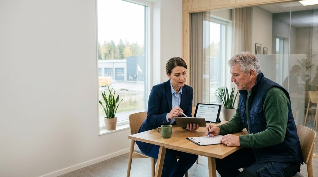 Chef och skyddsombud följer upp åtgärder i arbetsmiljöarbetet